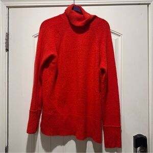J. Crew Red Turtleneck Wool Blend Sweater